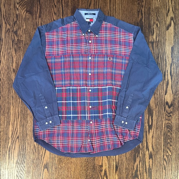 Tommy Hilfiger Other - Vintage 90s Canvas and Plaid Button Down Shirt